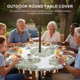 thumbnail image 3 of Round Outdoor Tablecloth with Umbrella Hole and Zipper, Sage Green Monstera Leaf Tablecloth with Elastic Waterproof, Tropical Plant Foliage Botanical Boho Patio Table Covers for 31" - 35" Tables, 3 of 9