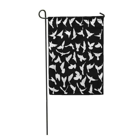 POGLIP Flying of Love Peace Silhouettes Doves Bird Pigeon Garden Flag Decorative Flag House Banner 12x18 inch