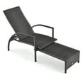 thumbnail image 1 of Gymax Outdoor Chaise Lounge Rattan Recliner w/ Retractable Ottoman for Patio, 1 of 5