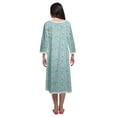 thumbnail image 3 of Moomaya Coton Femme Longueur Genou Manches 3/4 Chemise de Nuit Imprimée Tenue de Nuit, 3 of 5