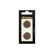Dill Buttons 20mm 2pc 2 Hole Brown