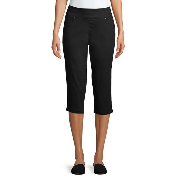 Time and Tru - Time and Tru Women's Woven Pull On Capris - Walmart.com - Walmart.com