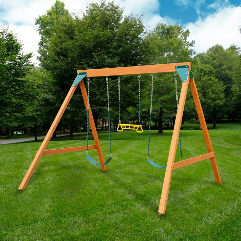 Gorilla Playsets 01-1104 Basic Wooden Swing Set with Two Swings