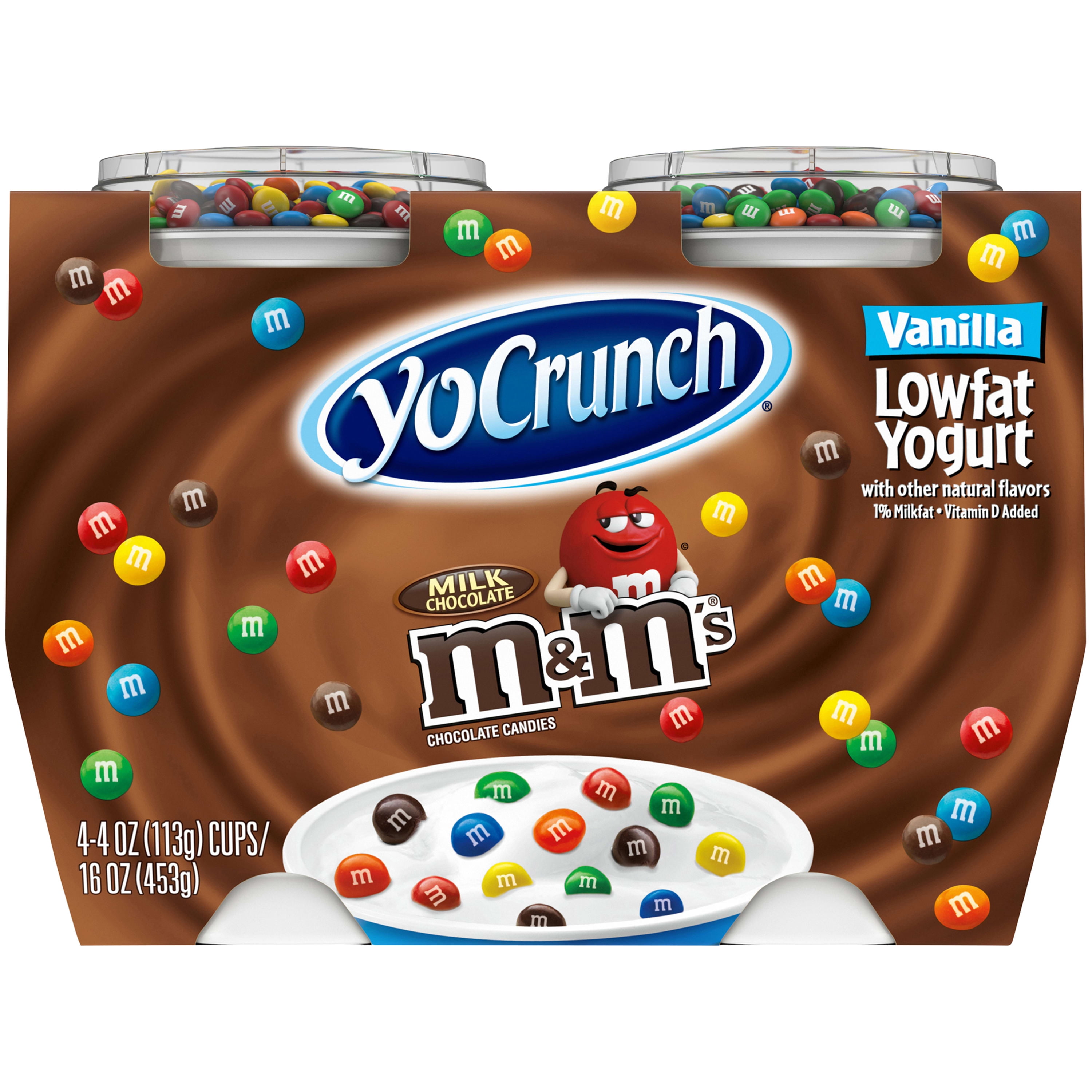 YoCrunch Lowfat Vanilla with M&Ms Yogurt, 4 Oz. Cups, 4 Count