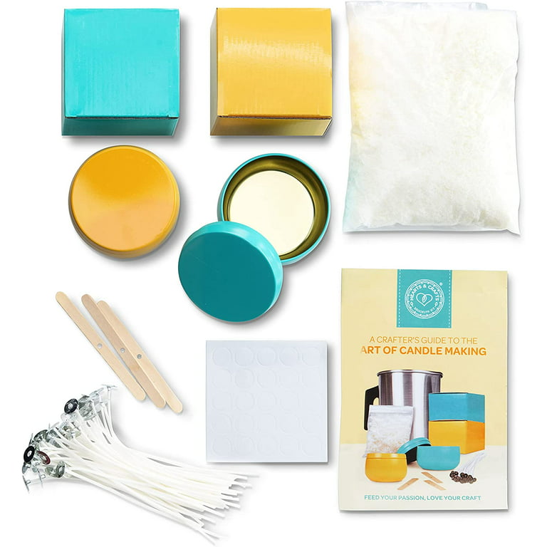 Craftbud Complete DIY Candle Making Kit for Adults, 2 lb. Soy Wax Flakes,  Fragrances, Dye Blocks, Melting Pot & Accessories