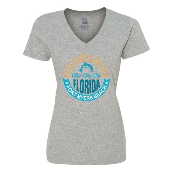 Inktastic Fort Myers Beach Florida Vacation Women's V-Neck T-Shirt