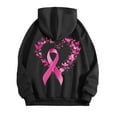 thumbnail image 4 of GEWSEY Womens Cancer Awareness Hoodies Ribbon Graphic Fall Winter Fleece Oversized Sweatshirt With Pocket (Black, XXL), 4 of 5