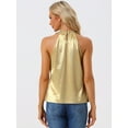 thumbnail image 3 of Camiseta sin Mangas con Tirantes para Mujer para Fiesta Club Cóctel Camiseta Brillante con Lentejuelas Oro XL, 3 of 6