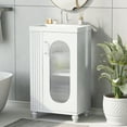 thumbnail image 3 of Montary 20" White Bathroom Vanity Cabinet with Sink - Two-Tier Adjustable Shelves, Solid Wood/MDF, 3 of 13