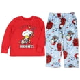 thumbnail image 2 of Peanuts Christmas Pajamas Toddler Sleeper Snoopy Merry & Bright Holiday AOP Fleece Pajama 2-Piece Pajama Set, 2 of 7