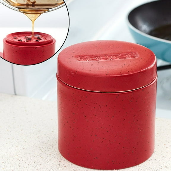 Grease Saver Container with Strainer - Red