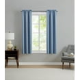 thumbnail image 4 of (2 pack) Mainstays Solid Blue Quartz Room Darkening Rod Pocket Panel Pair, 30" x 63", 4 of 8