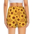 thumbnail image 4 of Goofa Yellow Leopard Print Sunflower Printed Women 2 in 1 Running Shorts,Quick Dry Athletic Workout Shorts,High Waisted Athletic Shorts with Liner Pockets-Large, 4 of 9