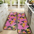 thumbnail image 4 of Kitchen Rugs Sets Of 2,Yellow Lemon Flowers Pink Pattern Anti Fatigue Kitchen Mat Rugs Non Slip Washable,Decorative Kitchen Floor Mats for Kitchen,Sink,Laundry,17"x47"+17"x47", 4 of 5