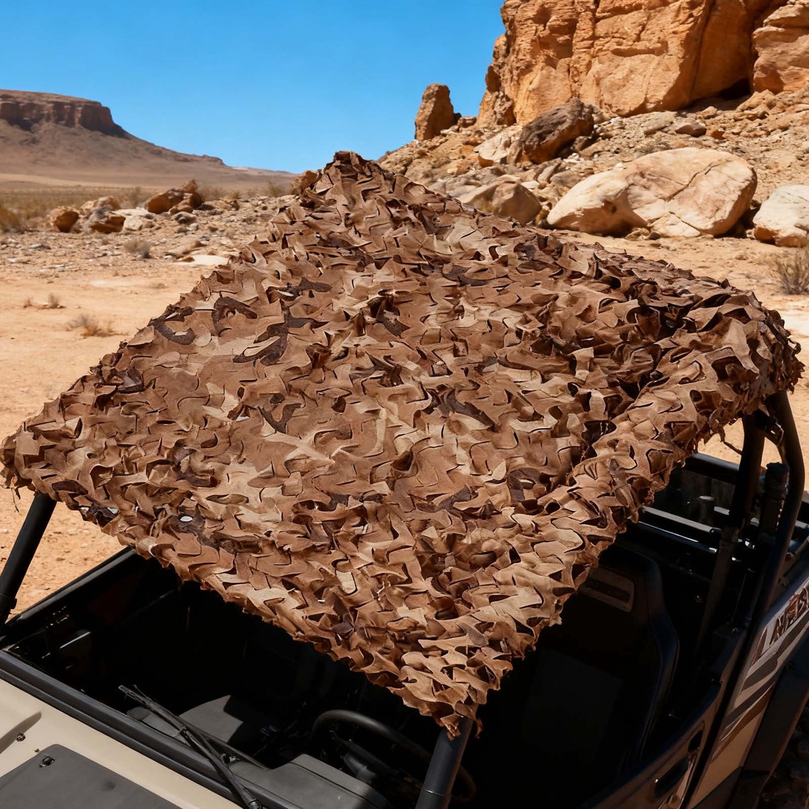 Camo Netting Bulk Roll - Camouflage Net for Hunting, Military Sunshade, Shooting Blind Cover & Army Theme Party Decoration Mesh