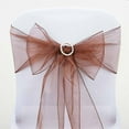 thumbnail image 1 of Efavormart 5pc x Wholesale Sheer Organza Chair Sashes Tie Bows  For Chairs -Catering Wedding Decoration - Chocolate, 1 of 3