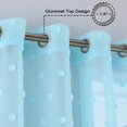 thumbnail image 2 of Sheer Curtains 95" Long for Living Room, Soft Voile Textured JacquardSheer Window Curtains Pom Pom Design Window Dressing Decor, 52" W x 95" L, 2 Panels, Pink, 2 of 9