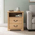 thumbnail image 3 of Furniture of America Chara Modern Wood 2-Drawer Nightstand with Open Top Shelf, Natural, 3 of 15