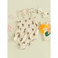 thumbnail image 3 of Biekopu Baby Girl 2Pcs Summer Outfits Cute Sleeveless Tie Strap Smocked Romper with Headband Set Infant Clothes, 3 of 9
