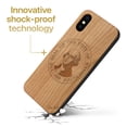 thumbnail image 3 of Case Yard Wooden Case Outside Soft TPU Silicone, Slim Fit Shockproof Wood Protective Phone Cover for Girls Boys Men and Women, Supports Wireless Charging Washington Seal Design case for iPhone-X, 3 of 7
