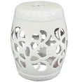thumbnail image 3 of Sunnydaze Knotted Quatrefoil 18" Ceramic Garden Stool Side Table, White, 3 of 12