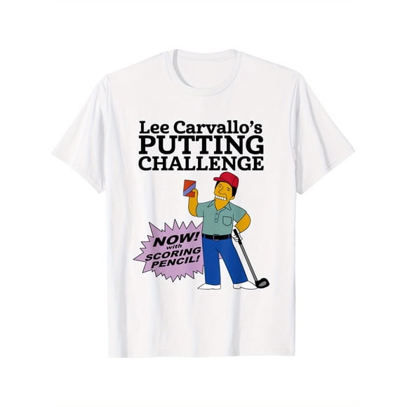 Lee Carvallo's Putting Challenge Classic TV Meme Hoodie - 100% Cotton 220gsm Men's Casual Pullover with Humorous Golf Cartoon
