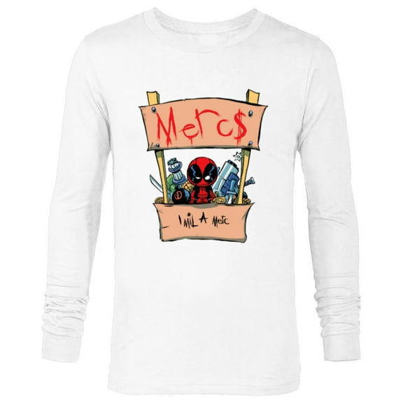 Marvel Deadpool Comic Mercs 1 Mil Booth Cute Style - Long Sleeve T-Shirt for Men - Customized-White