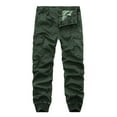 thumbnail image 3 of wo-fusoul Cargo Pants for Men Big & Tall Work Pants Outdoor Hiking Trousers Fitness Straight Leg Cargo Pants Multi Pockets Green 2XL, 3 of 3