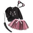 thumbnail image 2 of Glisme Halloween Clothes For Girls Long Sleeve Round Neck Tops Skirts Cartoon Prints 2 Piece Set Cute Toddler Outfits Pink, 2 of 8