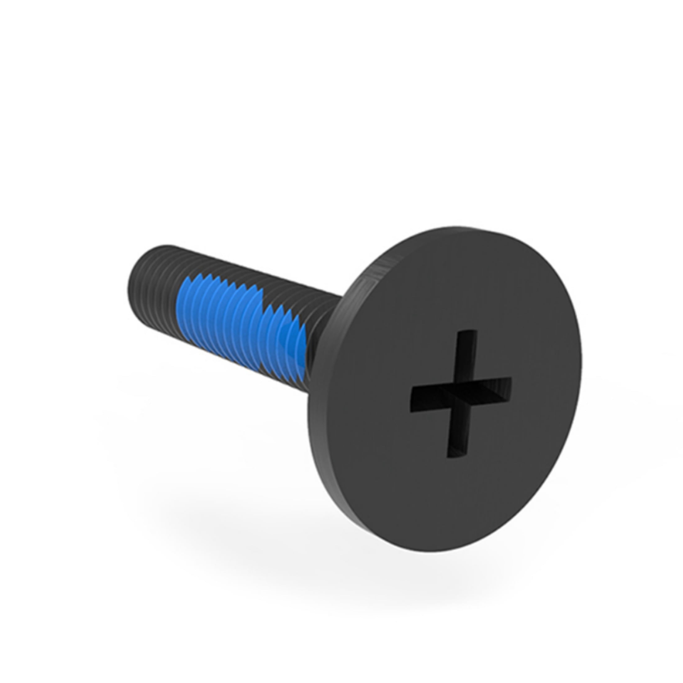 (50pcs) Black Carbon Steel Flat Head Dispensing Dot Bolts 2.5X7mm (Head diameter4.5mm) .