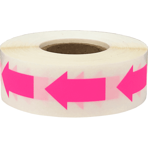 Color Coding Arrow Labels Fluorescent Pink 1 x 5/8 Inch 500 Total Adhesive Stickers