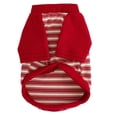 thumbnail image 3 of Deago Dog Striped T-Shirt with Leash Ring Warm Breathable Winter Pet Apparel Colorful Soft Puppy Sweatshirt Clothes for Small to Medium Dogs Puppy (Red, XL), 3 of 8