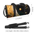 thumbnail image 2 of Fotbe Abstract Gold Floral Galaxy Bolsa Deportiva de Lona Plegable con Estampado, Bolsa de Gimnasio con Bolsillo Seco/Húmedo, Bolsa de Viaje Ultraligera de Gran Capacidad, 2 of 6