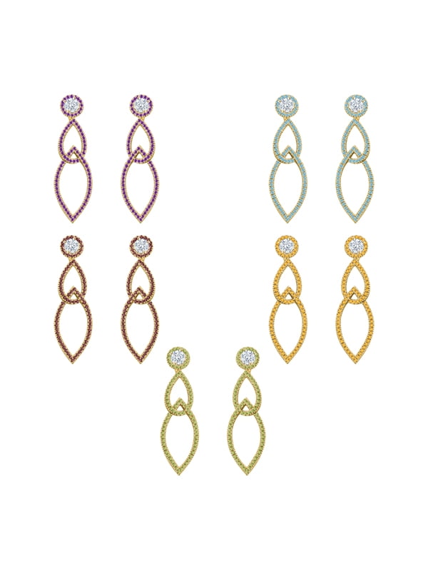 1/4 cttw KATARINA Natural Gemstones Earring Jackets in 14K Gold 