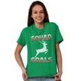 thumbnail image 4 of Xmas Santa's Reindeer Squad Goals Women's Graphic T Shirt Tees Brisco Brands S, 4 of 6