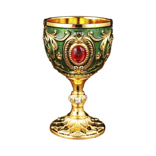 ¡Liquidación de vajilla! Kaireo, copa de vino de metal de alta gama estilo europeo D, copa medieval vintage para fiestas, copa de vino de metal grabada a mano, decoración de escritorio.
