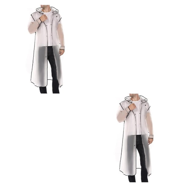 Advancent Chubasquero unisex Senderismo Camping Poncho Con capucha Chubasquero EVA Ropa impermeable Ciclismo Cubierta de lluvia Actividades al Blanco XXL 2Conjunto