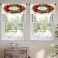 thumbnail image 2 of LALILO Kitchen Curtain Valance Christmas Wreath Rod Pocket Window Curtain 52"x 18" Set of 2, 2 of 6