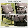 thumbnail image 5 of Outsunny 2 Piece Outdoor Wicker Rocking Chairs with Cushions, Gray, 5 of 9