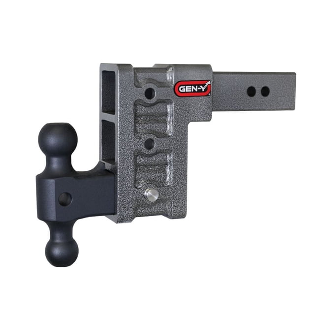 Gen-Y Hitch Remorque Hitch Support à Bille GH-613 Méga-Robuste; Convient au Récepteur de 2-1/2 Po; Poids Brut de Remorque 21000; Réglable; Non Escamotable; Chute de 6 Po; Bille de 21000 Livres/bille de 2 Po/32000 Livres 2-5/16 Po