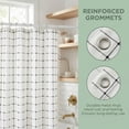 thumbnail image 2 of Unique Bargains Boho Plaid Blend Shower Curtain Sets with Hooks White Black 72"W x 72"L, 2 of 8