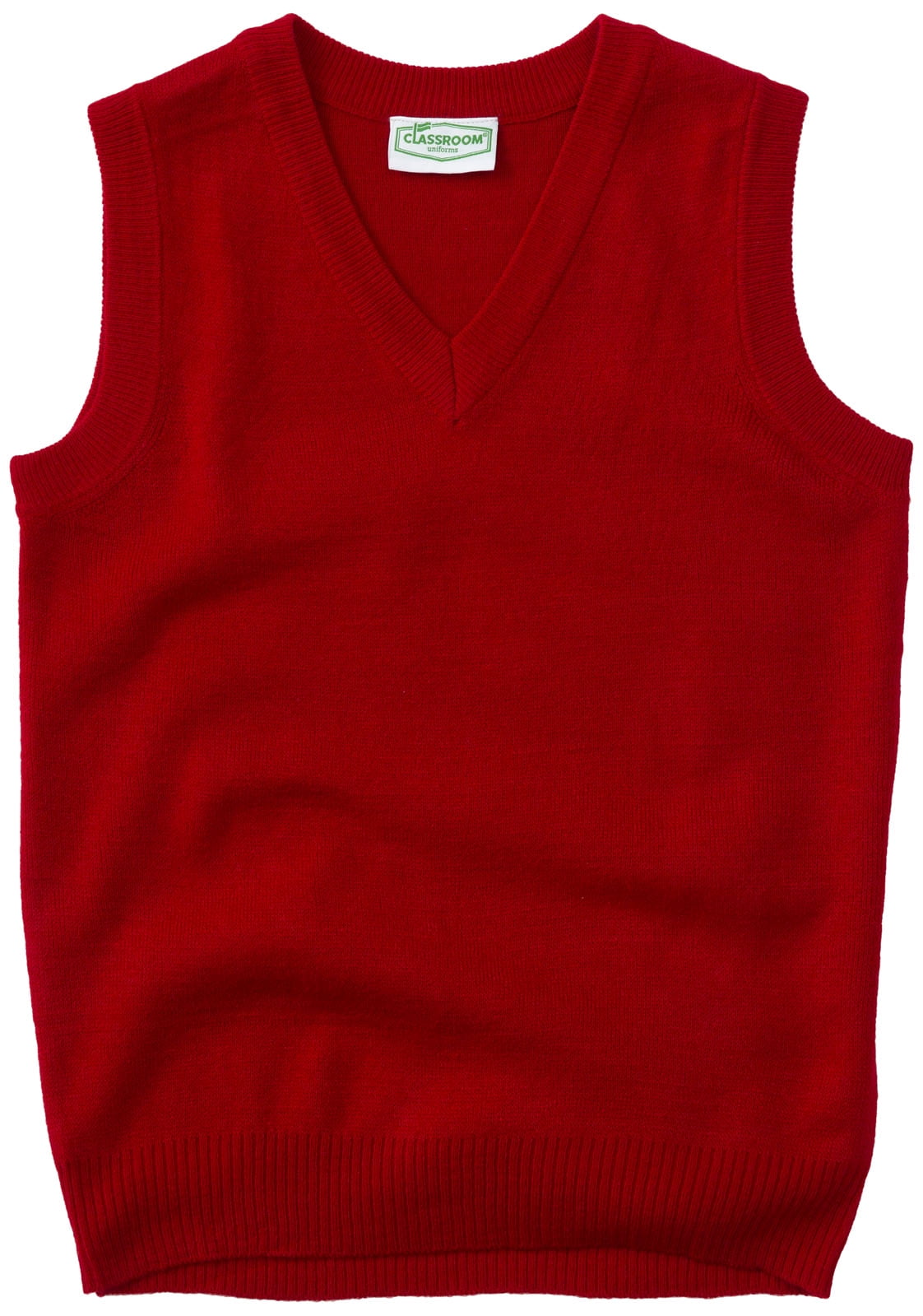 Classroom School Uniforms Adult V-Neck Sweater Vest 56914, 2XL, Red