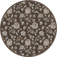 thumbnail image 2 of Radici Usa Pisa Area Rug 3475 Brown Vines Leaves 5' 3" x 5' 3" Round, 2 of 2