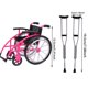 thumbnail image 4 of Doll wheelchair and crutch toy set red mini wheelchair model miniature wheelchair crutch ornaments children's play house toys, 4 of 5
