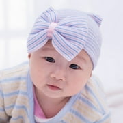 Fashion Baby Girls Infant Striped Cap Hospital Toddler Soft Beanie Stripes Hat Bowknot Hot Sale