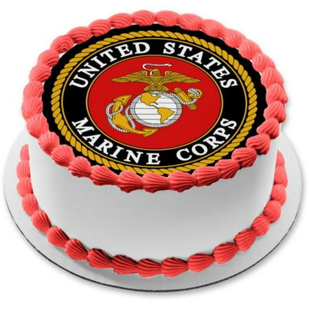 United States Marine Corps Logo Eagle Globe Anchor Edible Cake