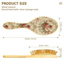 YAZAOO Soft Hair Brush Hair Comb Detangler Vintage Rose Bouquet Smoothing Hair Care Beauty Gift