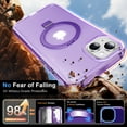 thumbnail image 5 of Magnetic Ring Stand for iPhone 15 Plus 2 In 1 Case, 360° Full Body Protection Built-in Screen Protector Hard Matte Clear Back Shockproof Bumper Cover for iPhone 15 Plus - Purple, 5 of 5