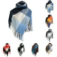 thumbnail image 3 of Prolriy Scarf for Women Ladies Autumn Winter Scarf Classic Plaid Colorblock Scarf Warm Soft Large Blanket Shawl Scarf Womens Scarf B, 3 of 4