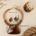 thumbnail image 2 of 3PCS/Set Square Resin Bead Necklace and Earring Bangle Set for Women Colorful Fashion Costume Accessory for Weddings Parties Everyday Wear, 2 of 3
